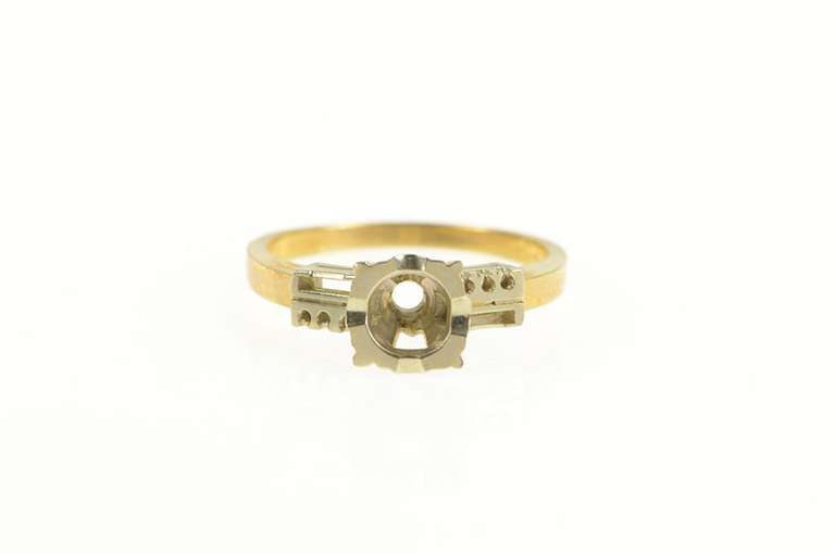 14K Yellow Gold 1950's Vintage NOS 4.6mm Engagement Setting Ring