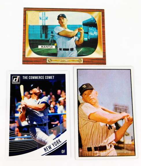 3 Mickey Mantle Baseball Cards