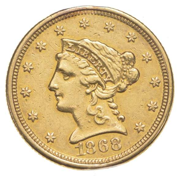 1868 $2.50 Liberty Head Gold Quarter Eagle