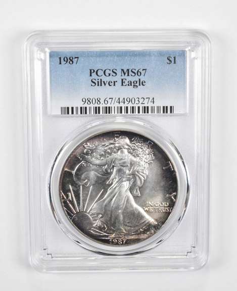 MS67 1987 American Silver Eagle - Graded PCGS