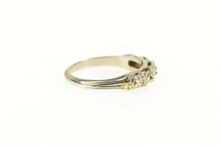 14K White Gold Vintage NOS 1950's Wedding Band Setting Ring