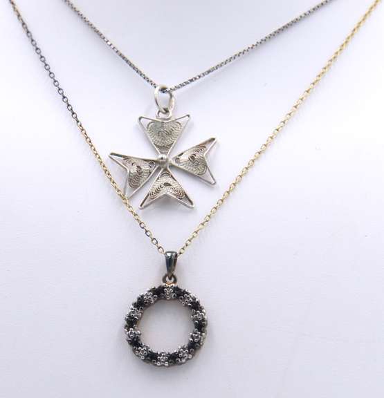 Lot of 2 Sterling Silver Necklaces