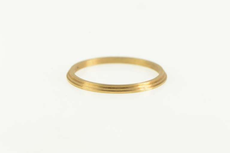 14K Yellow Gold Vintage NOS 1950's 1.4mm Stackable Band Ring