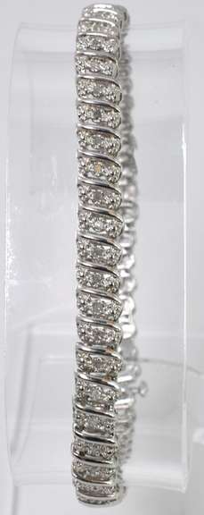 Sterling Silver Diamond Bracelet