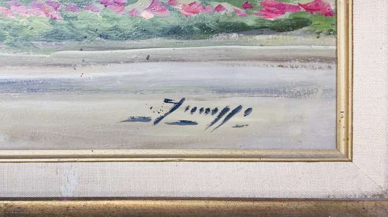 Original Oil on Canvas Plaza Scenery