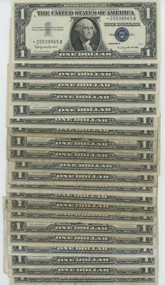 8 1935 & 18 1957 $1 Silver Certificate STAR NOTES (26 total)