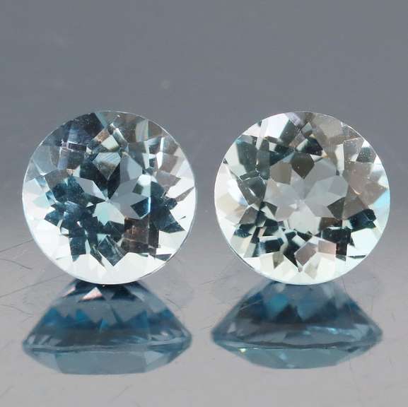 Matched 4.56ct pair of glittering sky blue Topaz