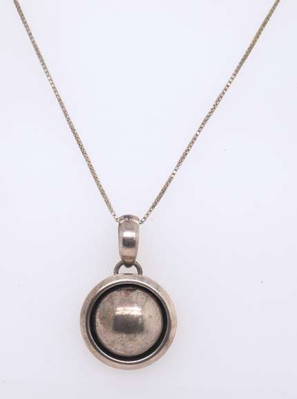 Vintage Sterling Silver Signed Pendant on Chain