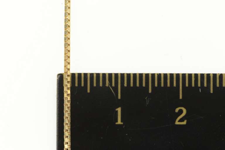 14K Yellow Gold 0.9mm Box Square Classic Simple Chain Necklace