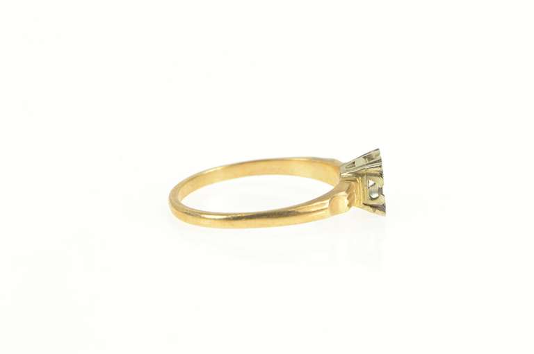 14K Yellow Gold 1950's 4.8mm Engagement Setting Vintage NOS Ring
