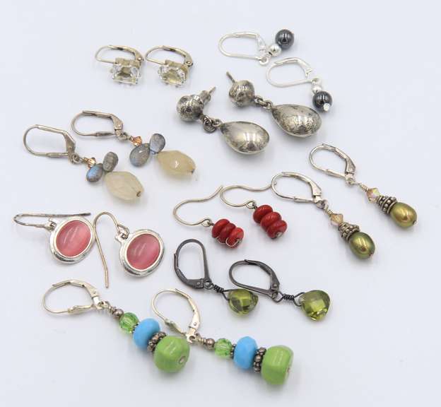 Vintage Group Lot of 9 Dangle Earrings