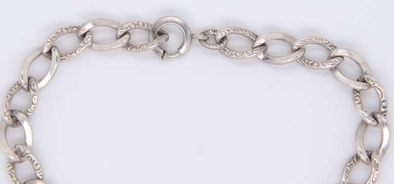 Vintage Sterling Silver Curb Link Bracelet