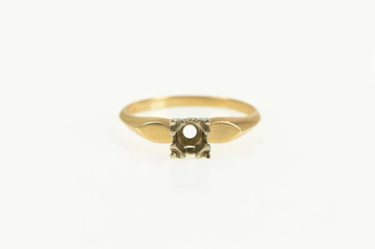 14K Yellow Gold Vintage NOS 1950's 3.6mm Engagement Setting Ring