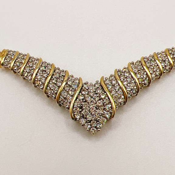 14kt Solid Yellow Gold & Diamond Pendant Necklace