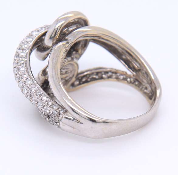 Majestic 18kt White Gold Pave Diamond Knot Ring