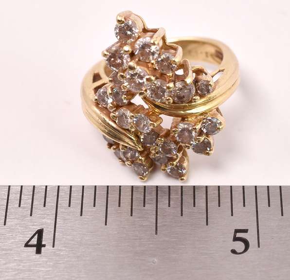 Fantastic Freestyle Diamond Ring in 14K Yellow Gold