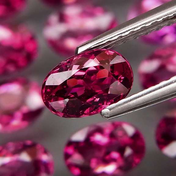 Ravishing 10.43ct violet pink Rhodolite Garnet set