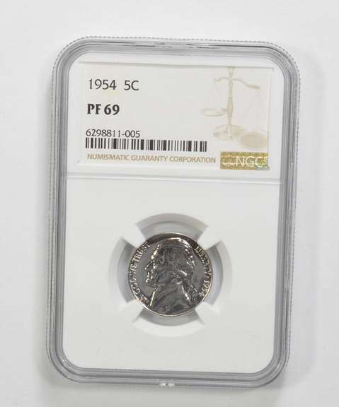 PF69 1954 Jefferson Nickel - Graded NGC