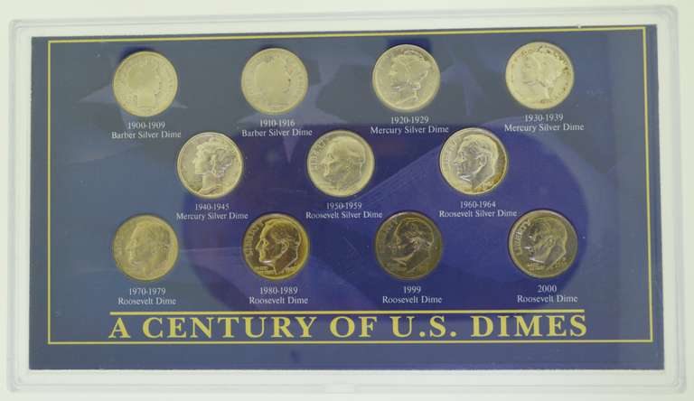 A Century of US Dimes lot of (11) Coin