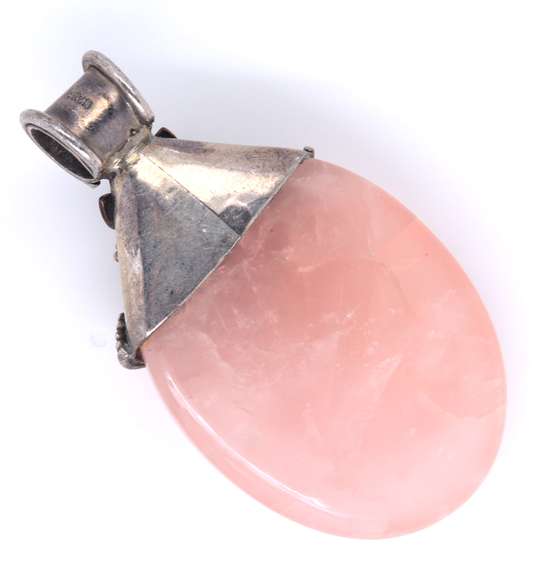 Vintage Sterling Silver Quartz Pendant