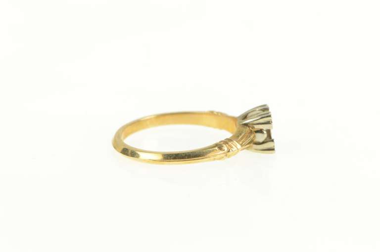 14K Yellow Gold Vintage NOS 1950's 4.9mm Engagement Ring
