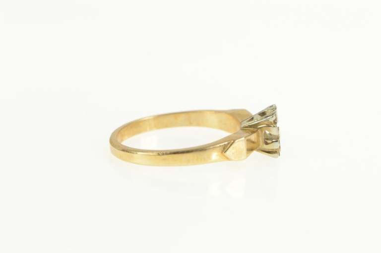 14K Yellow Gold 4.4mm Engagement Setting Vintage NOS 1950's Ring
