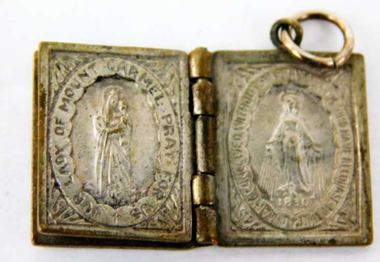 Vintage 4 Part Catholic Religious Book Locket Pendant