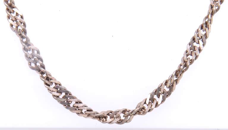 Vintage Italian Sterling Silver Rope Chain Necklace