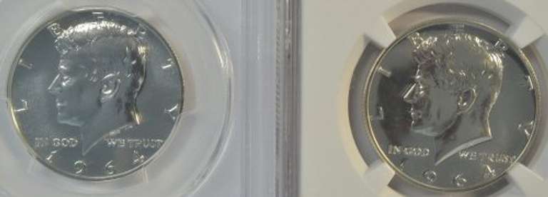 Fabulous pair of Gem proof 1964 Kennedy Half Dollars. NGC PF67 & 68