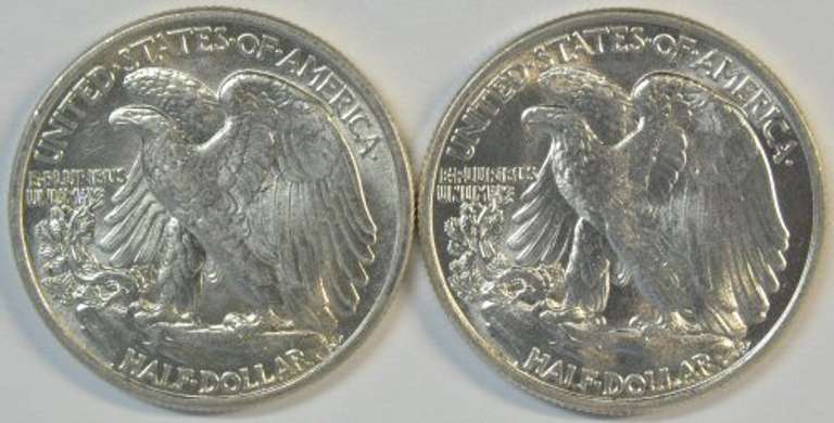 Choice BU 1942 & and near Gem BU 1946 Walking Liberty Halves