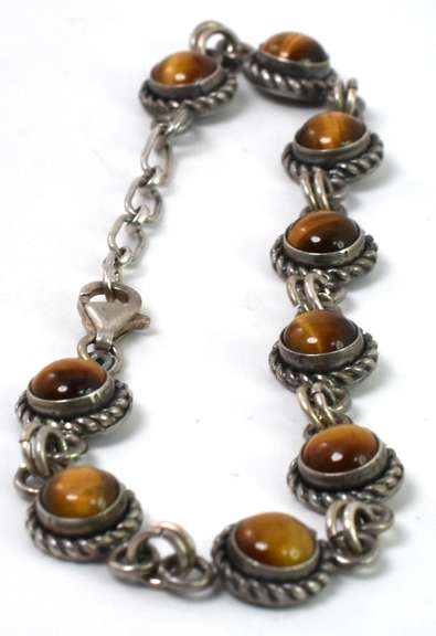 Sterling Silver Tiger's Eye Bracelet