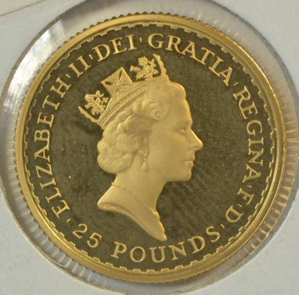 Superb Ultra Gem Cameo Proof British 25 Pounds Gold Piece