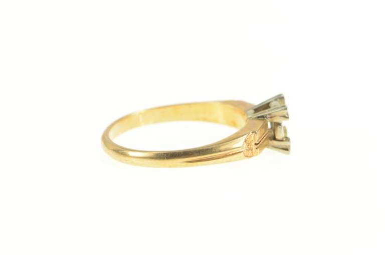 14K Yellow Gold 3.5mm Engagement Setting Vintage NOS 1950's Ring