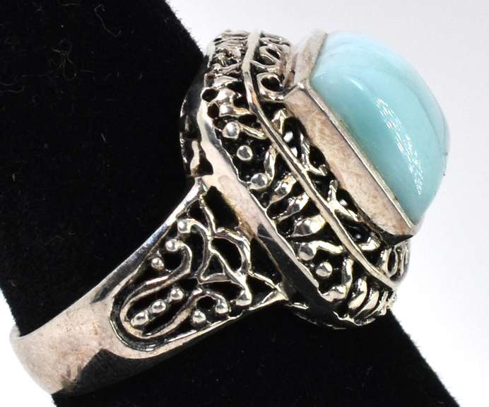 Sterling Silver Ring With A Blue Stone