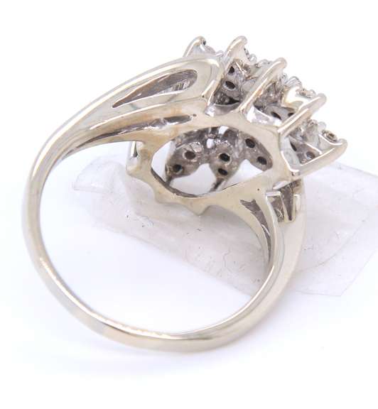 Dazzling White Gold Diamond Waterfall Ring