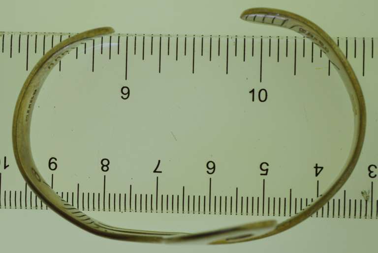 Sterling silver Mexico Solid Wave Design Cuff Bracelet