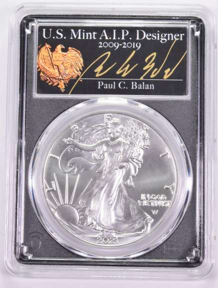MS70 2021-(W) American Silver Eagle Type 2 FDOI Balan Signed - PCGS