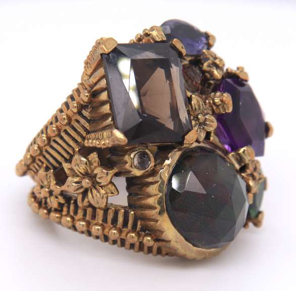 Stephen Dweck Multi Stone Bronze Ring