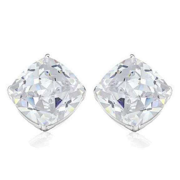 2.38 CT WHITE TOPAZ 925 STERLING SILVER EARRINGS STUD