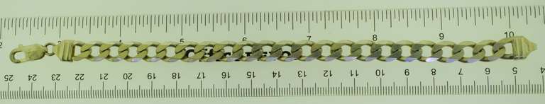 Italian Sterling Silver Solid Curb Link Bracelet