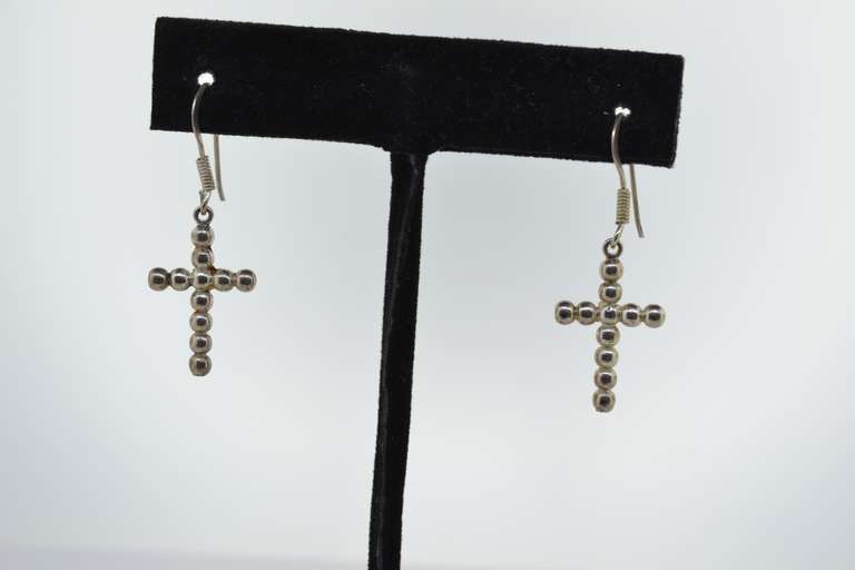 Sterling Silver Cross Earrings