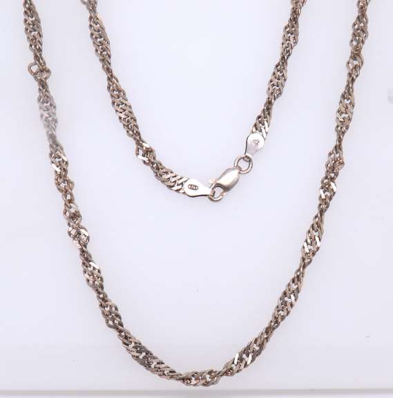 Vintage Italian Sterling Silver Rope Chain Necklace