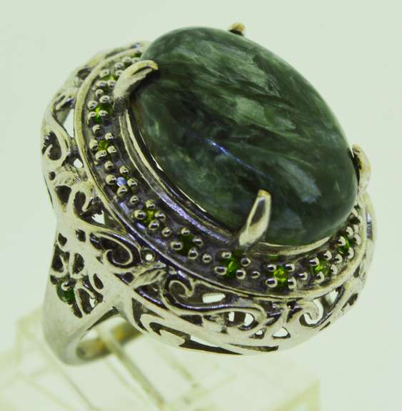 Sterling Silver Large Seraphinite Cocktail Ring