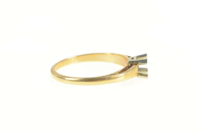 14K Yellow Gold 4.2mm Setting Vintage NOS 1950's Engagement Ring