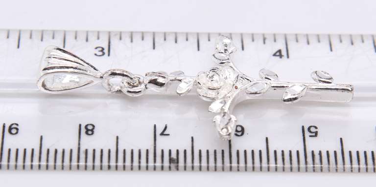 Group Lot of 6 Vintage Sterling Silver Cubic Zirconia Cross Pendants