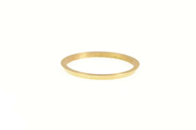 14K Yellow Gold 1.3mm Simple Vintage NOS 1950's Plain Band Ring