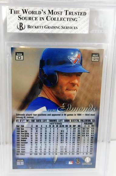 Jim Edmons Graded 8NM Baseball Card