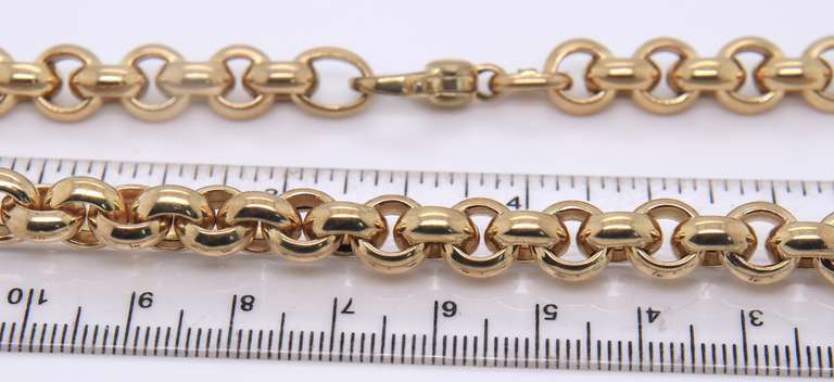 Majestic Yellow Gold Rolo Link Chain Necklace