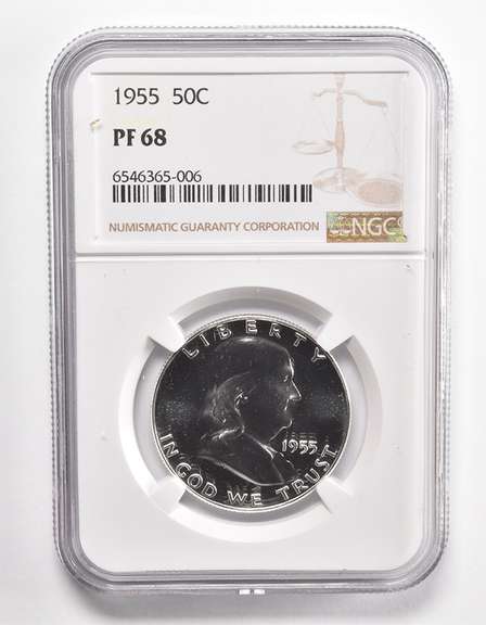 PF68 1955 Franklin Half Dollar - Graded NGC