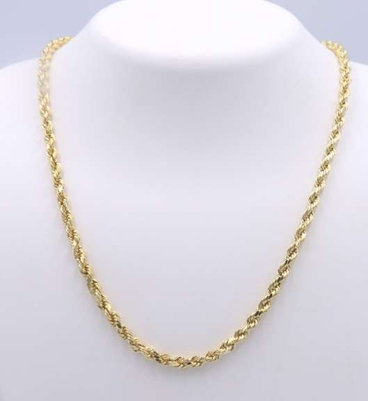 Popular Yellow Gold Rope Chain Necklace